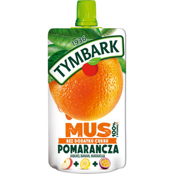 Tymbark Mus 100% pomarańcza marakuja jabłko banan 120 g