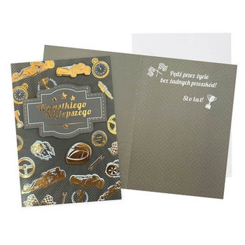 Karnet DK-1052 Urodziny (męskie, wyścig)